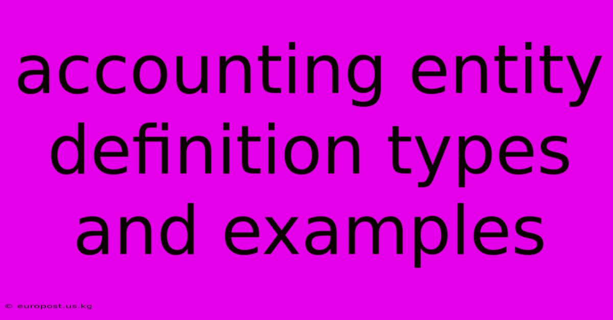 Accounting Entity Definition Types And Examples