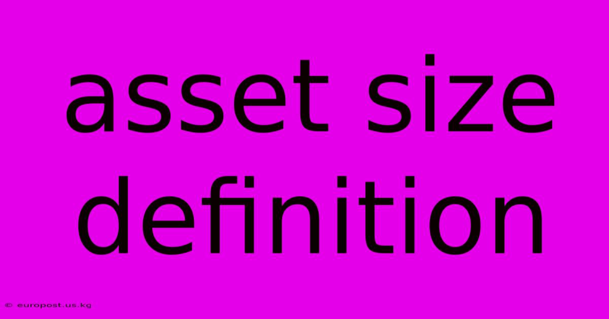 Asset Size Definition