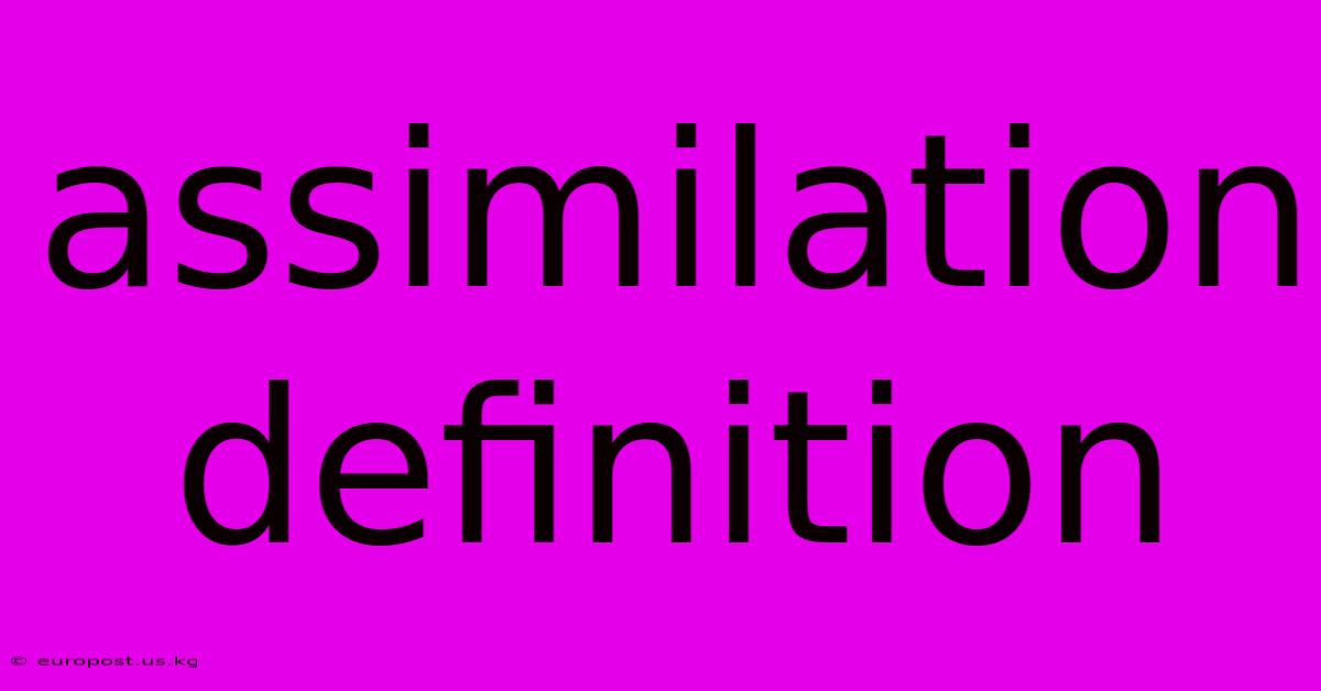 Assimilation Definition