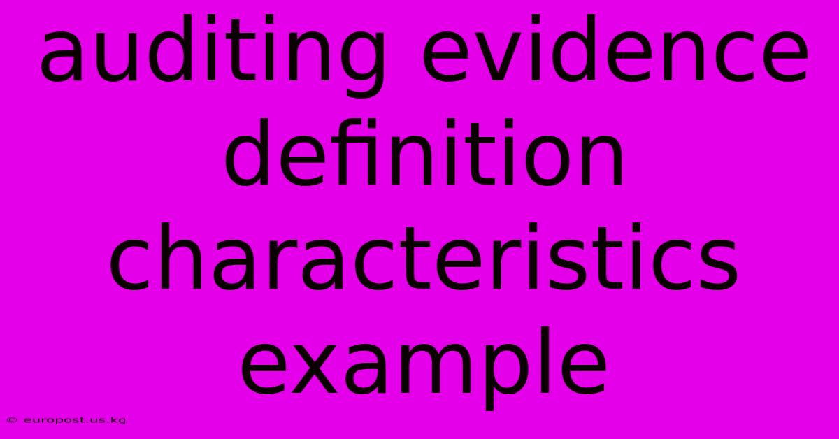 Auditing Evidence Definition Characteristics Example