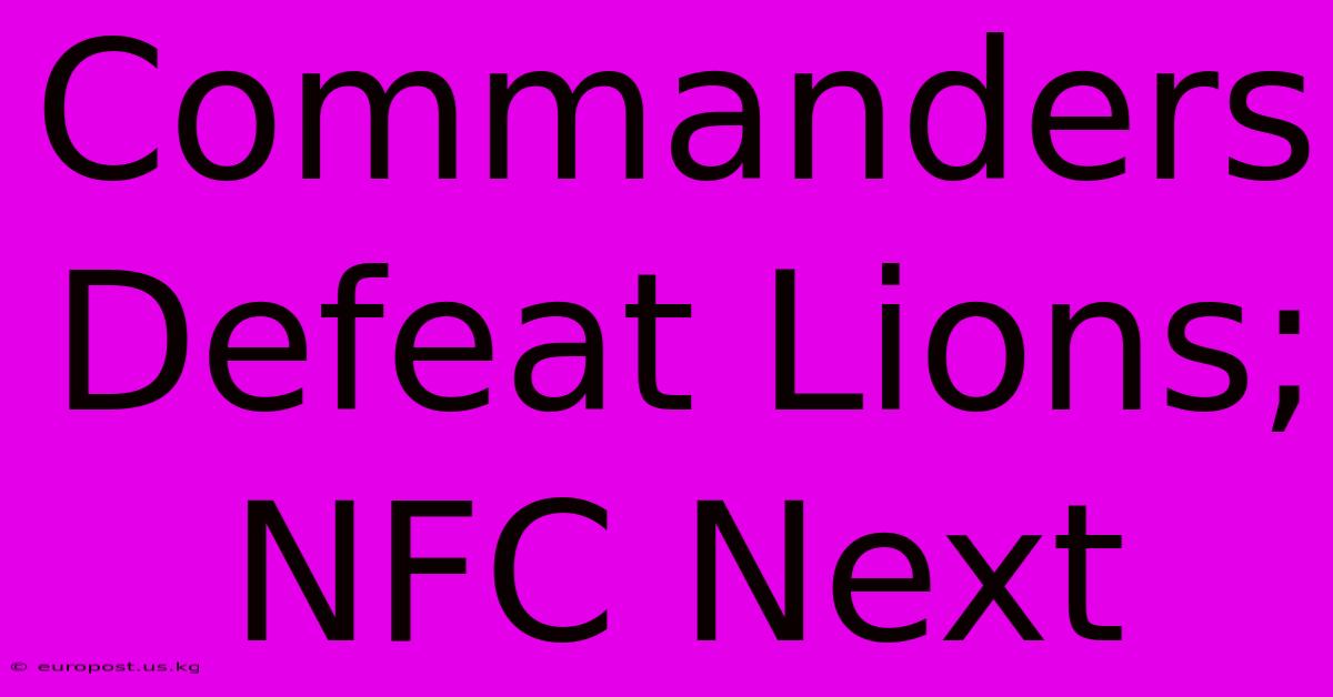 Commanders Defeat Lions; NFC Next