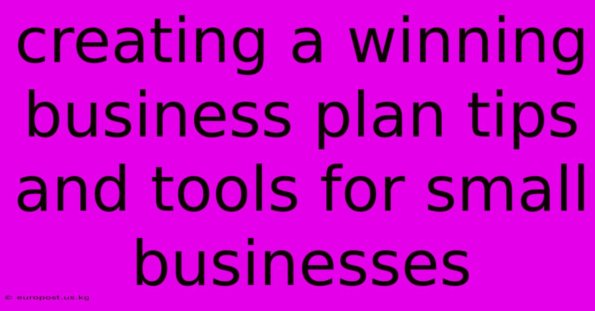 Creating A Winning Business Plan Tips And Tools For Small Businesses