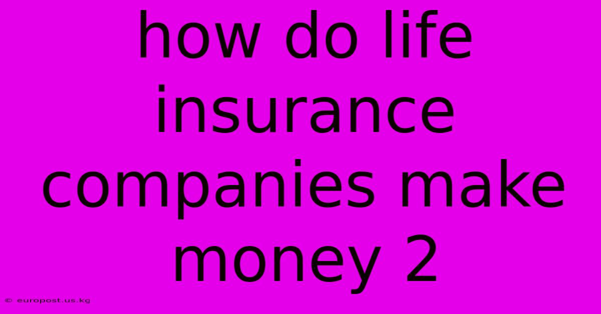 How Do Life Insurance Companies Make Money 2