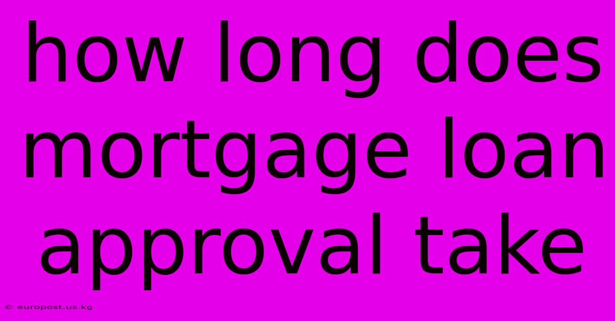 How Long Does Mortgage Loan Approval Take