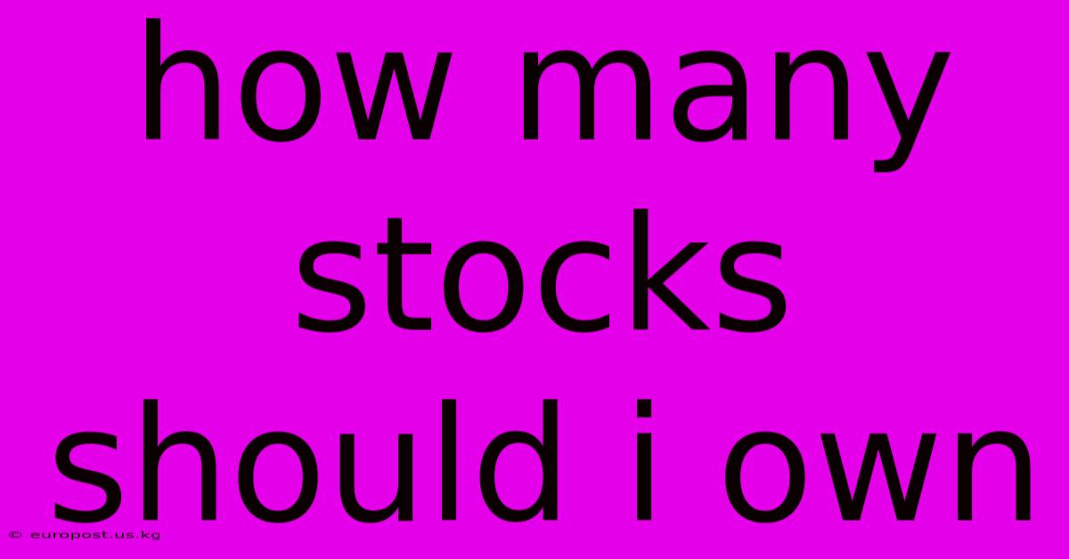 How Many Stocks Should I Own