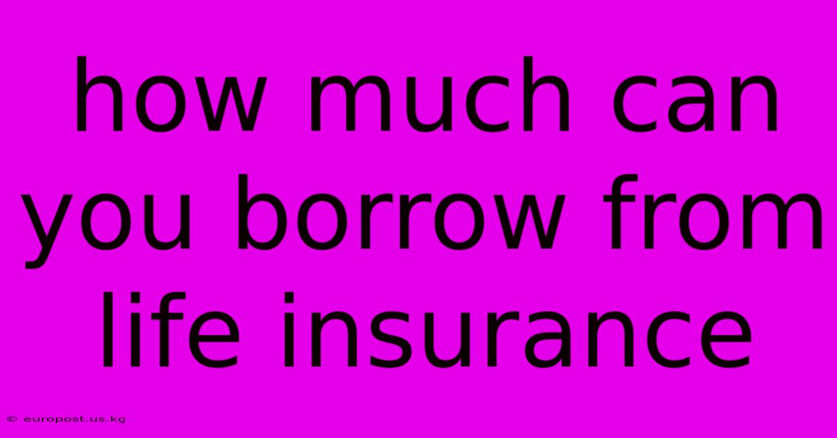 How Much Can You Borrow From Life Insurance