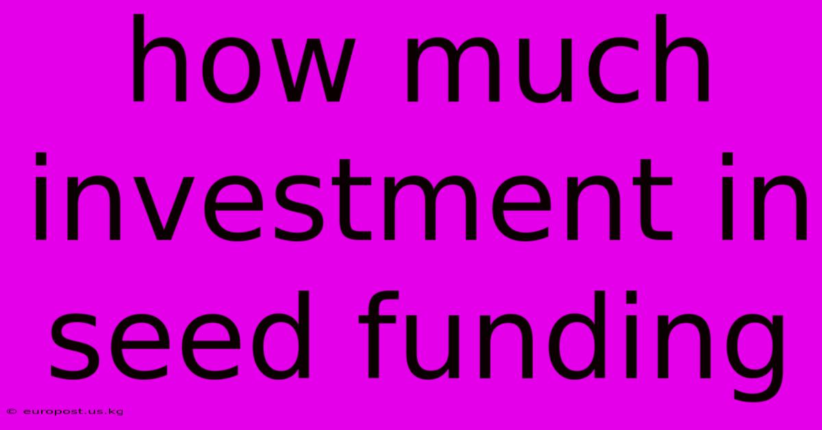 How Much Investment In Seed Funding