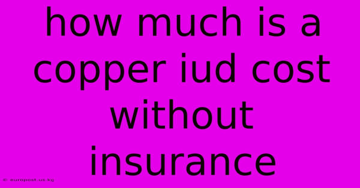 How Much Is A Copper Iud Cost Without Insurance