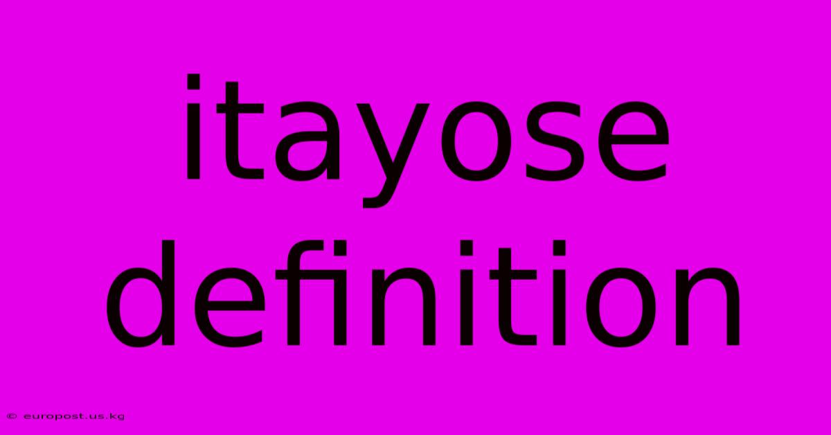 Itayose Definition