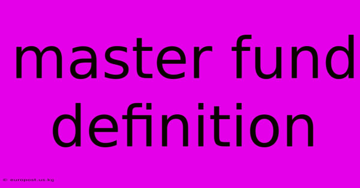 Master Fund Definition