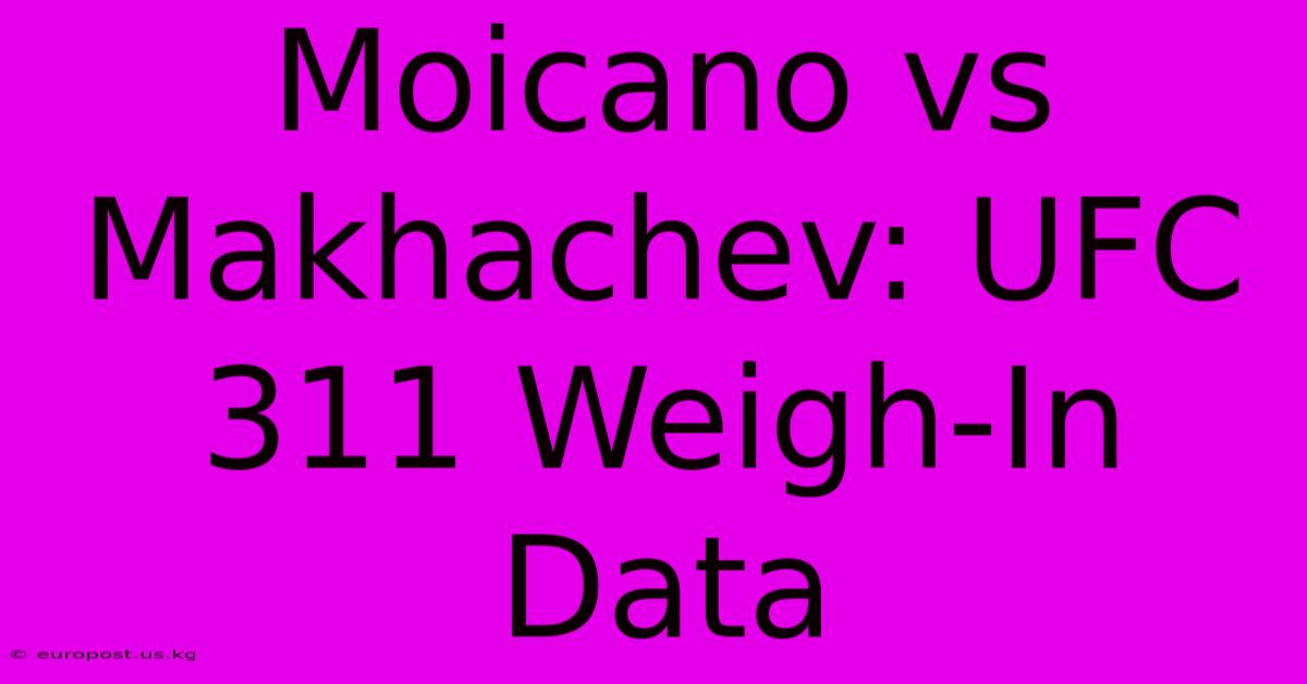 Moicano Vs Makhachev: UFC 311 Weigh-In Data