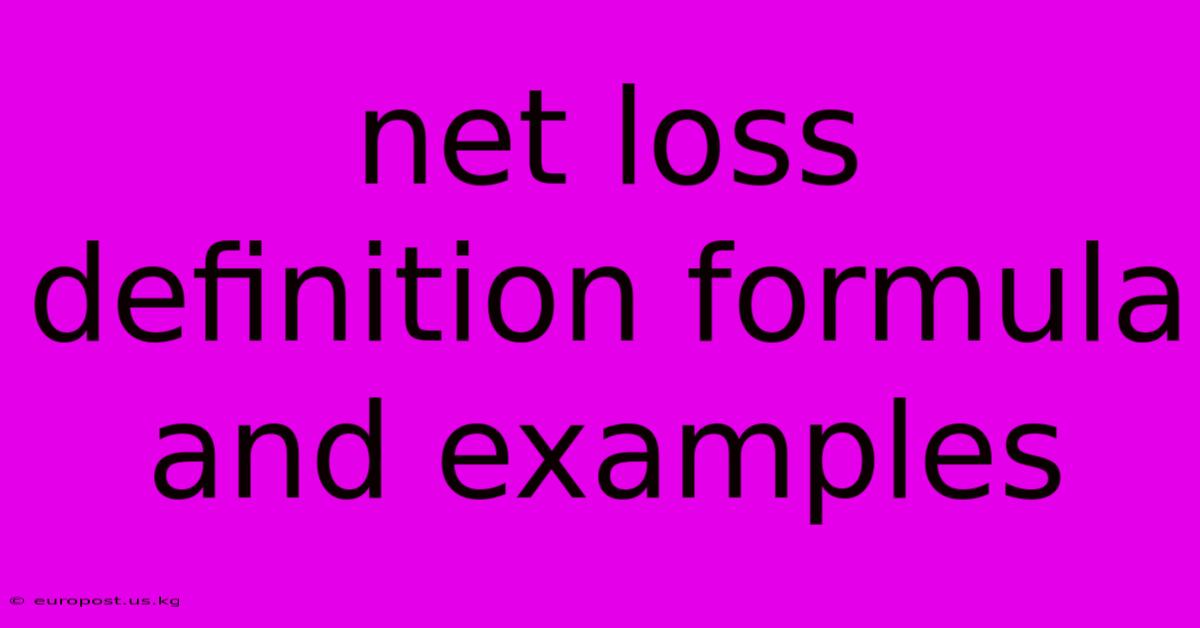 Net Loss Definition Formula And Examples