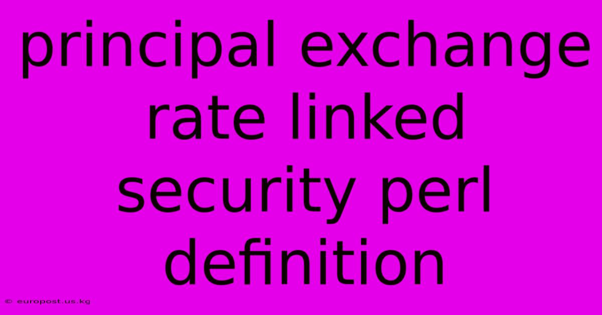 Principal Exchange Rate Linked Security Perl Definition