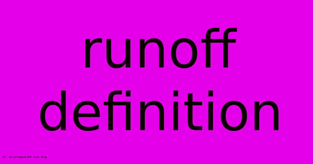 Runoff Definition