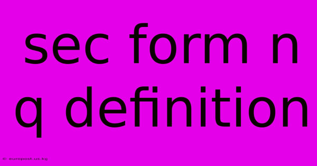 Sec Form N Q Definition