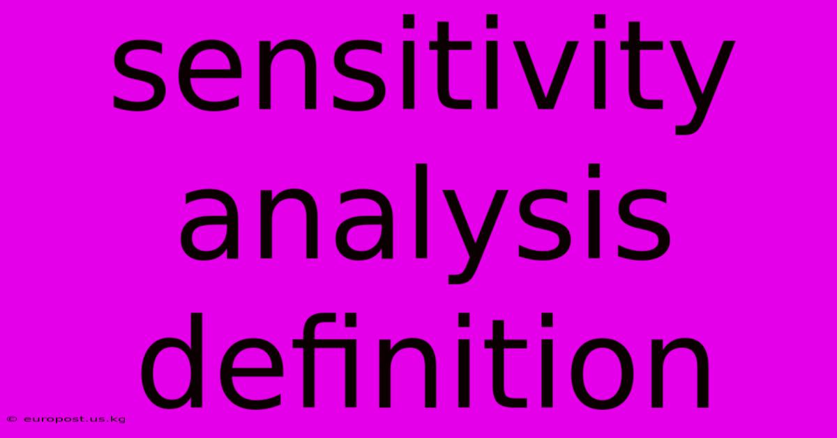 Sensitivity Analysis Definition