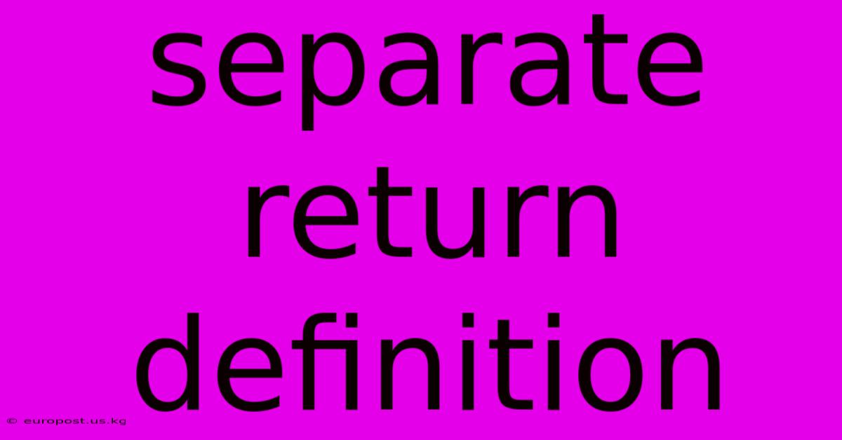 Separate Return Definition