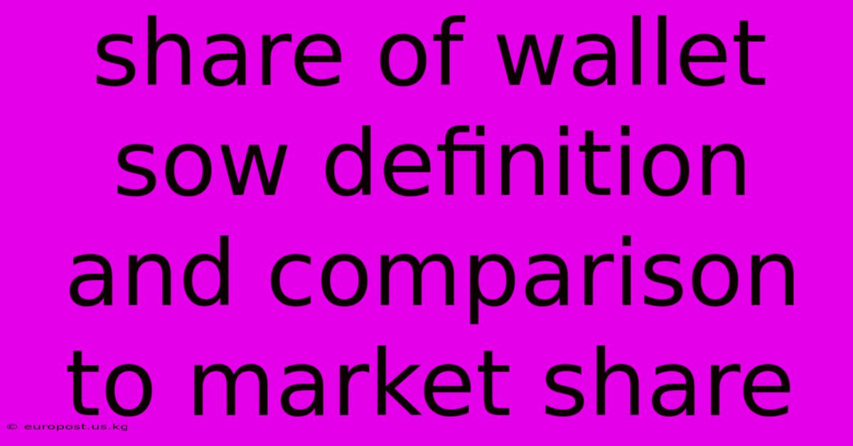 Share Of Wallet Sow Definition And Comparison To Market Share