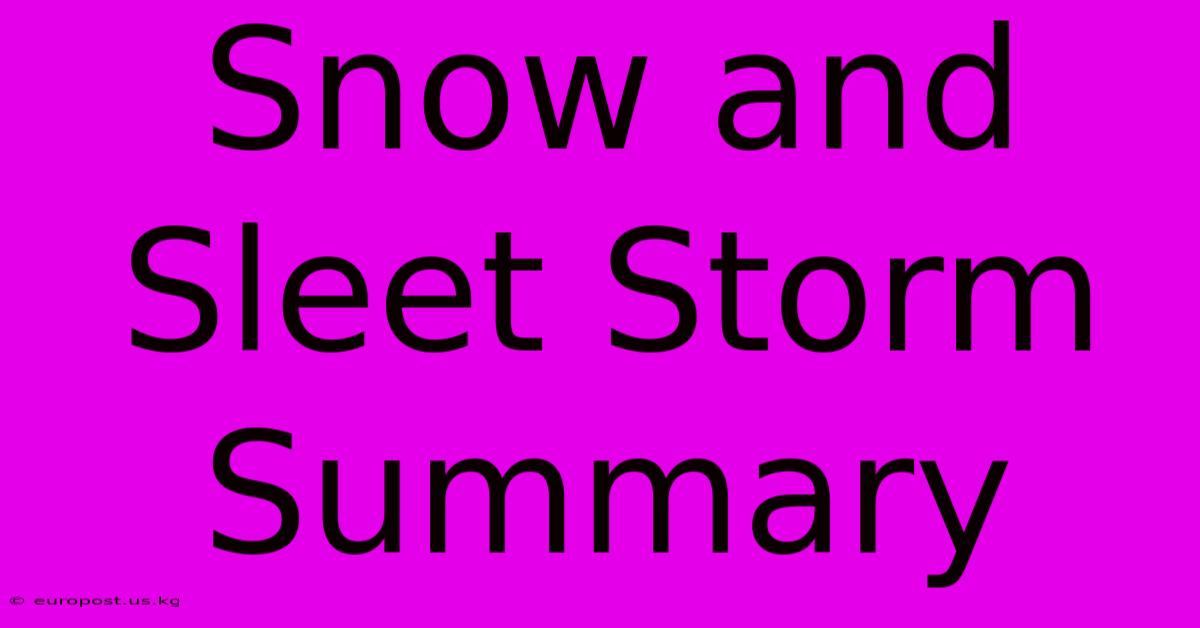 Snow And Sleet Storm Summary