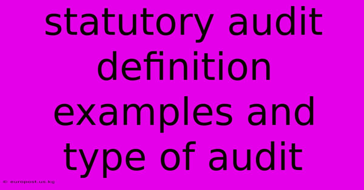 Statutory Audit Definition Examples And Type Of Audit