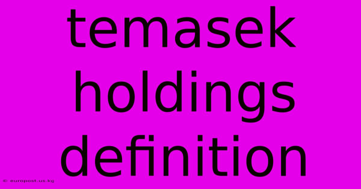 Temasek Holdings Definition