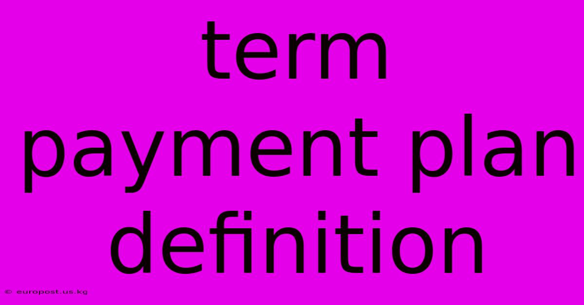 Term Payment Plan Definition