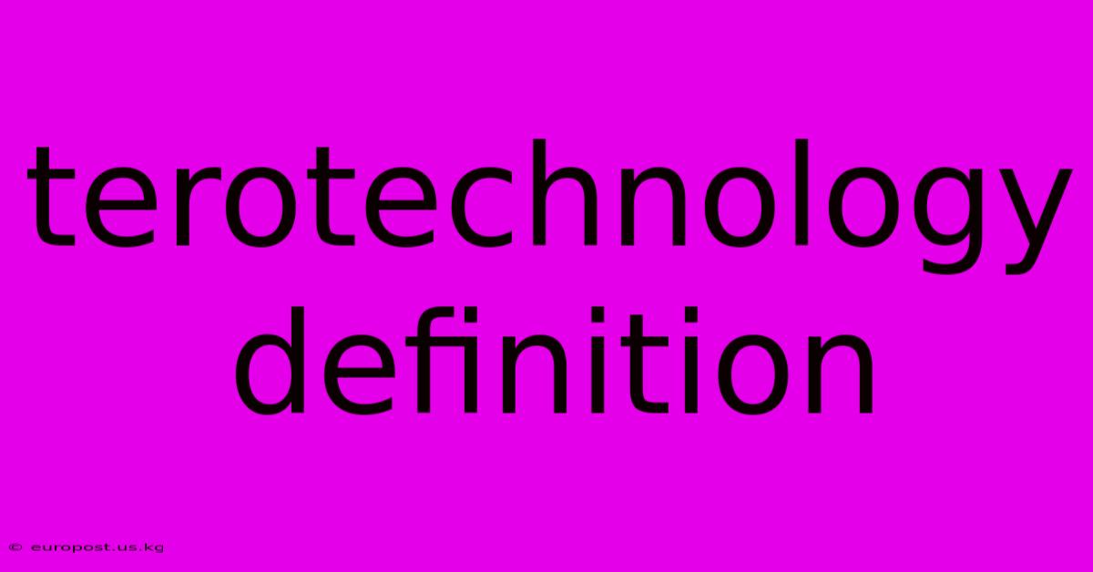 Terotechnology Definition