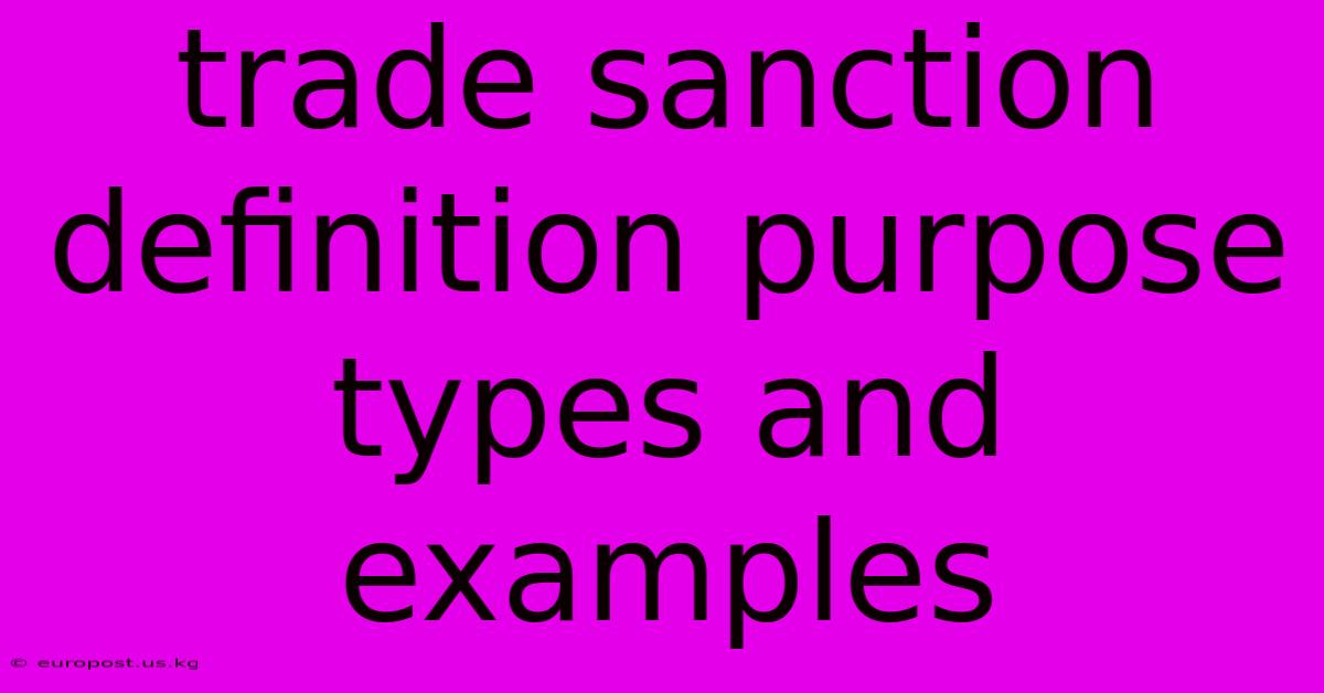 Trade Sanction Definition Purpose Types And Examples