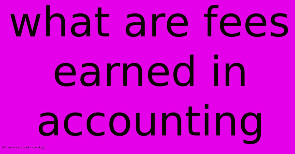 What Are Fees Earned In Accounting