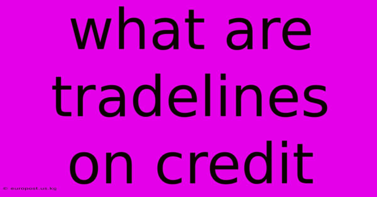 What Are Tradelines On Credit