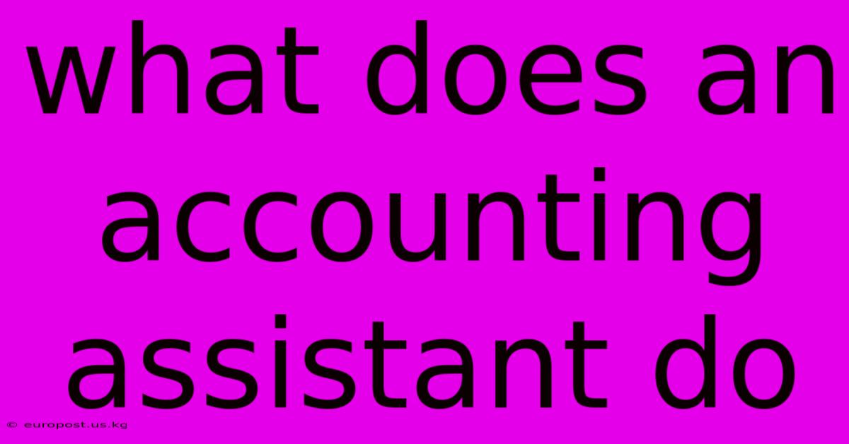 What Does An Accounting Assistant Do