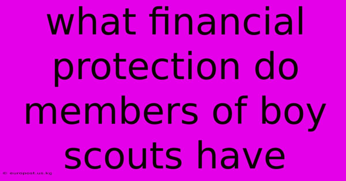 What Financial Protection Do Members Of Boy Scouts Have