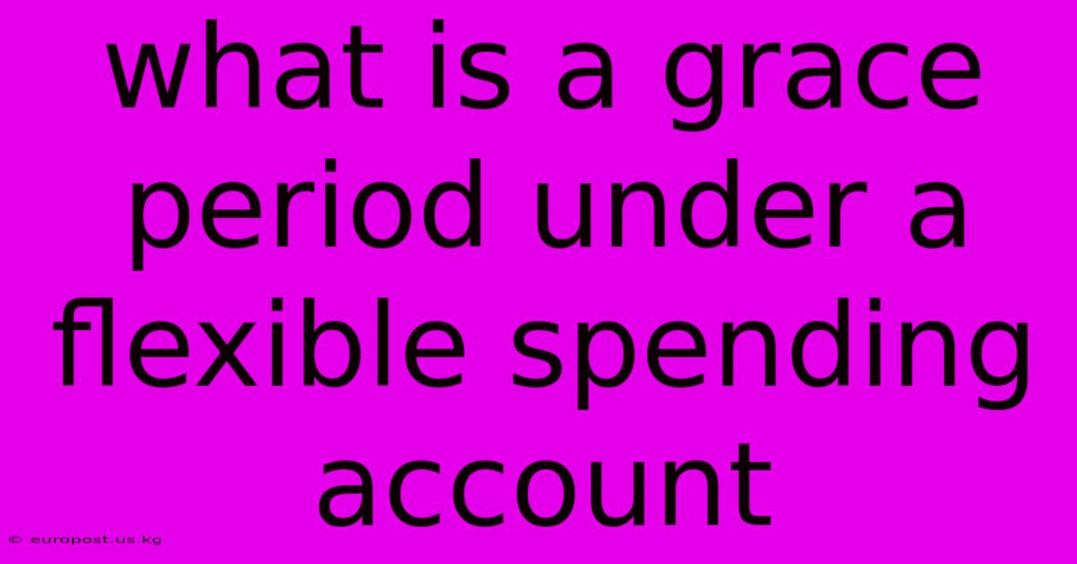 What Is A Grace Period Under A Flexible Spending Account