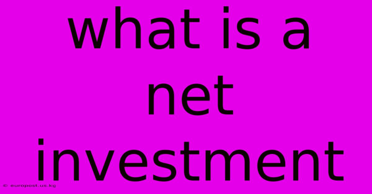 What Is A Net Investment