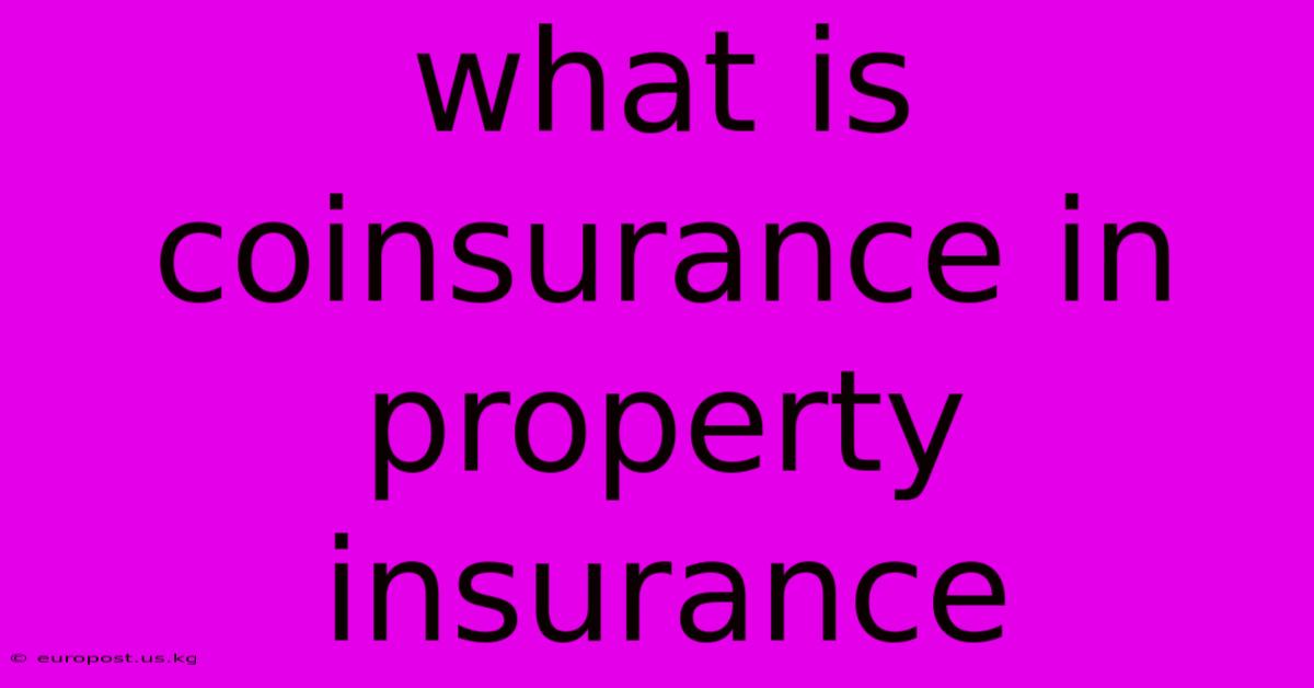 What Is Coinsurance In Property Insurance