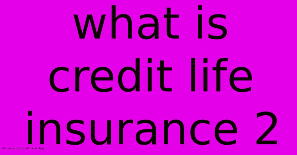 What Is Credit Life Insurance 2