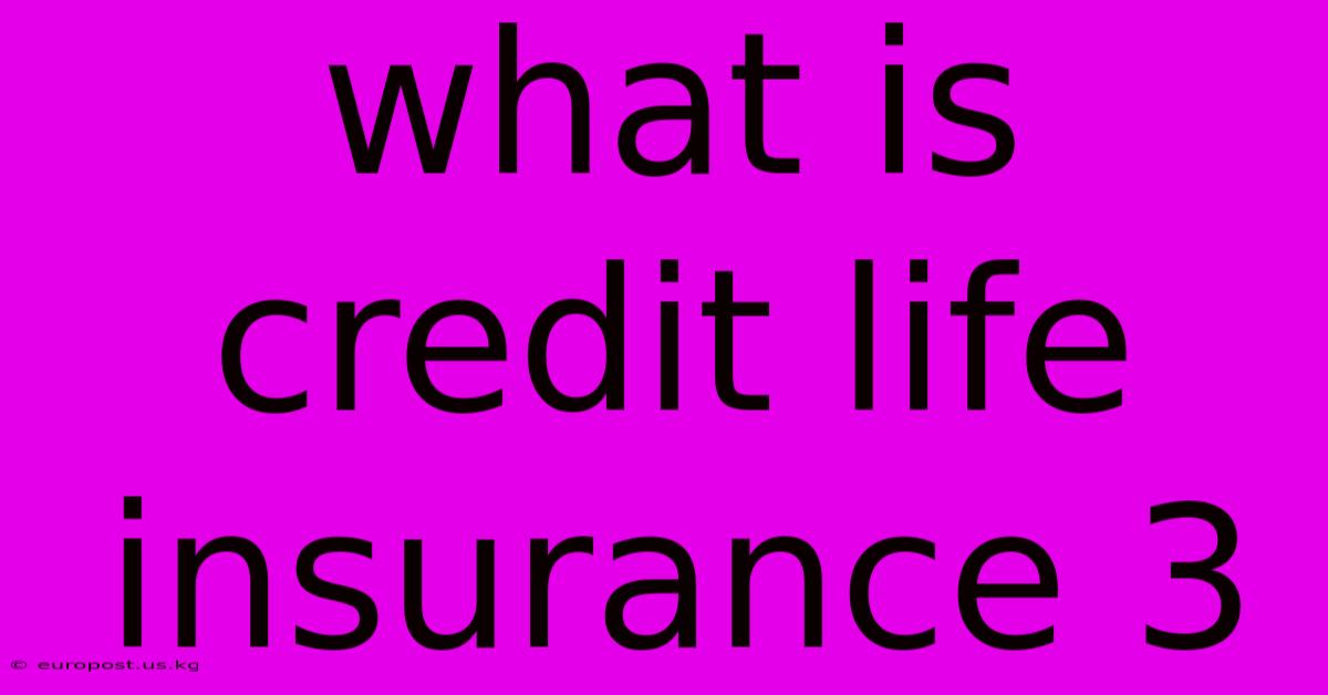 What Is Credit Life Insurance 3