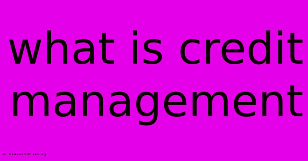 What Is Credit Management