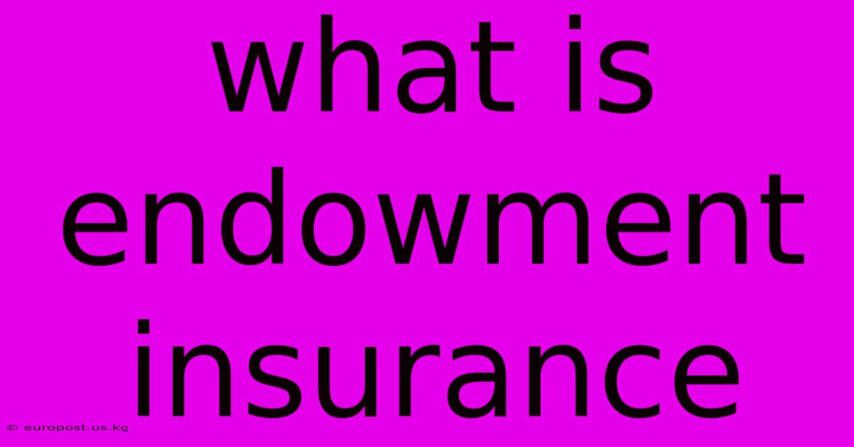 What Is Endowment Insurance