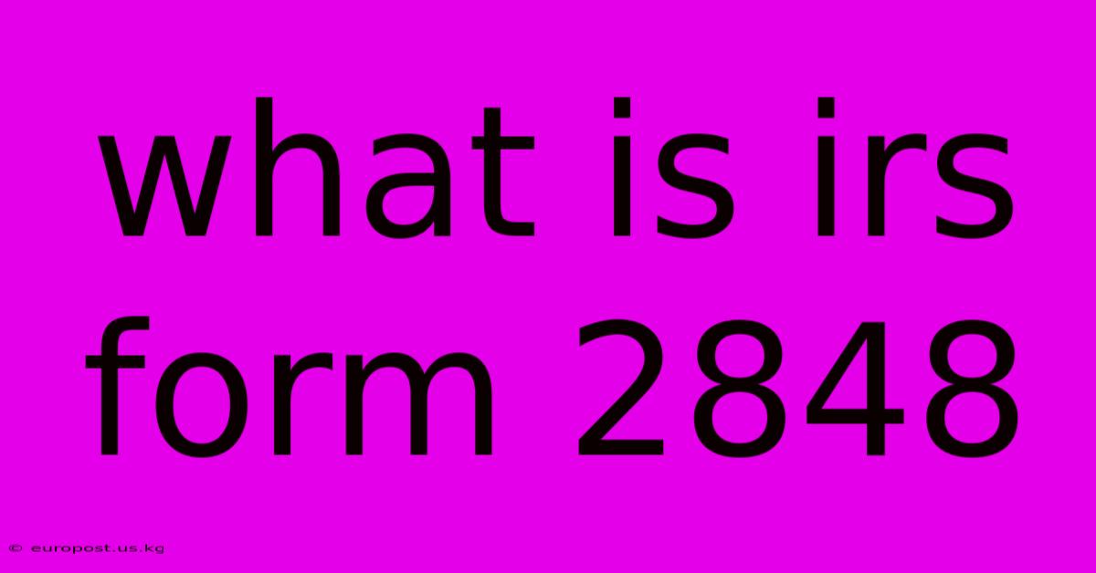 What Is Irs Form 2848