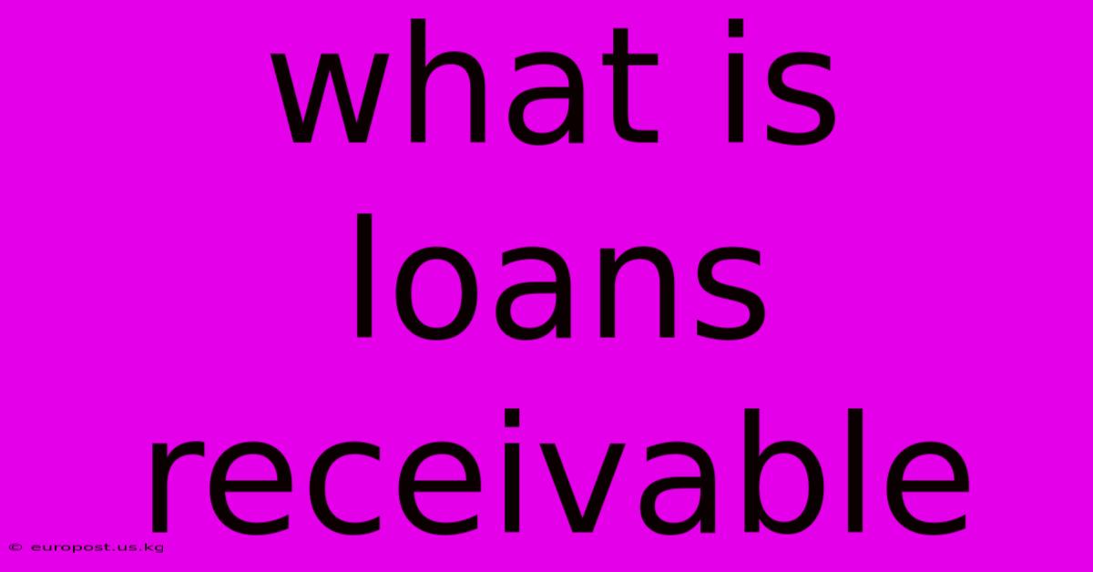 What Is Loans Receivable