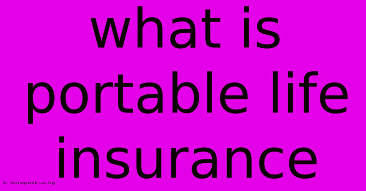 What Is Portable Life Insurance