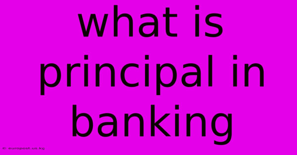 What Is Principal In Banking