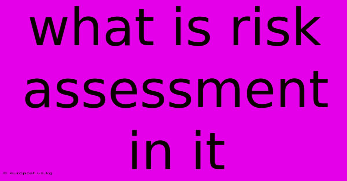 What Is Risk Assessment In It