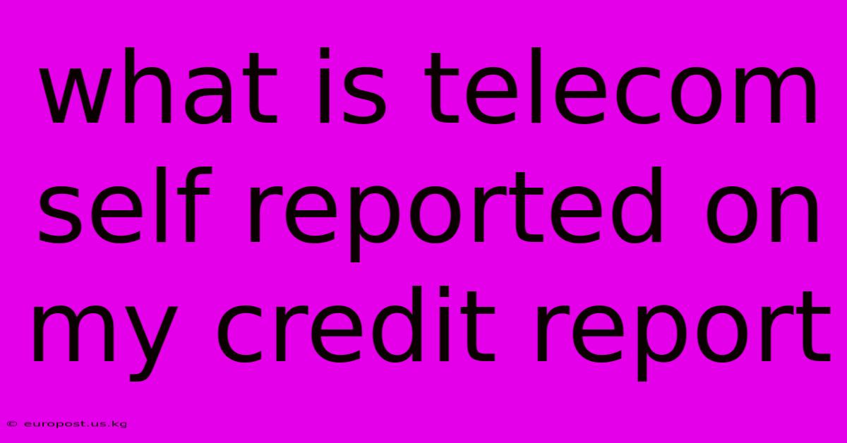 What Is Telecom Self Reported On My Credit Report