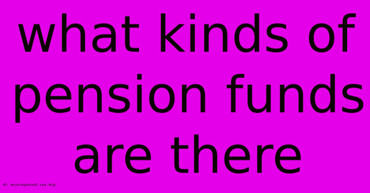 What Kinds Of Pension Funds Are There