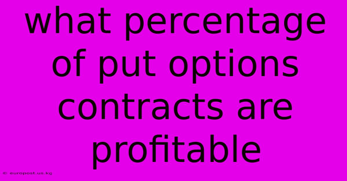 What Percentage Of Put Options Contracts Are Profitable