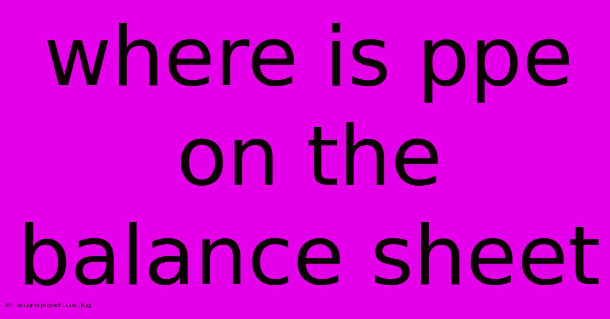 Where Is Ppe On The Balance Sheet