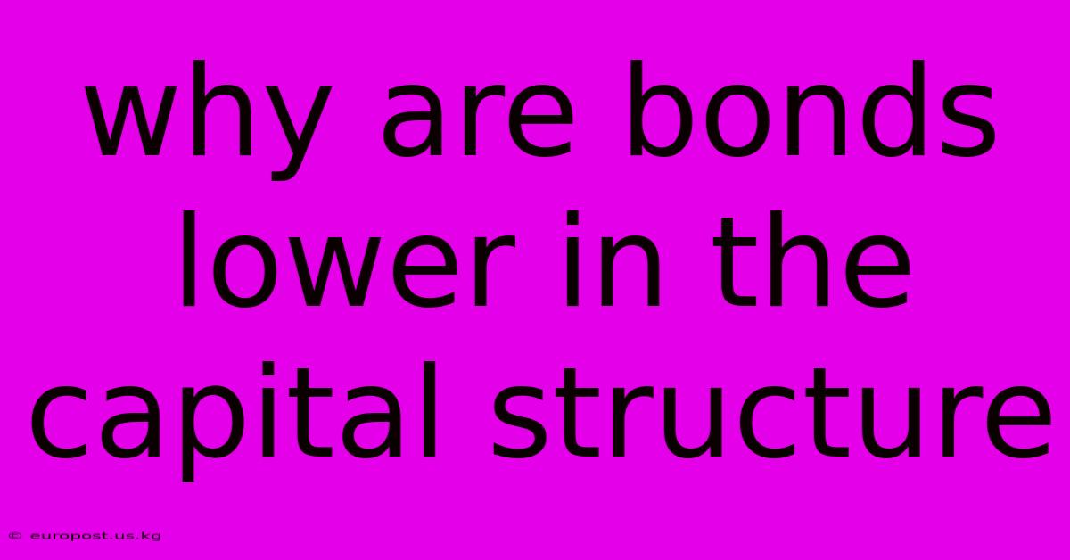 Why Are Bonds Lower In The Capital Structure