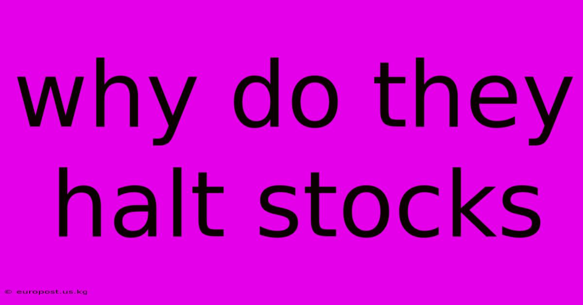 Why Do They Halt Stocks